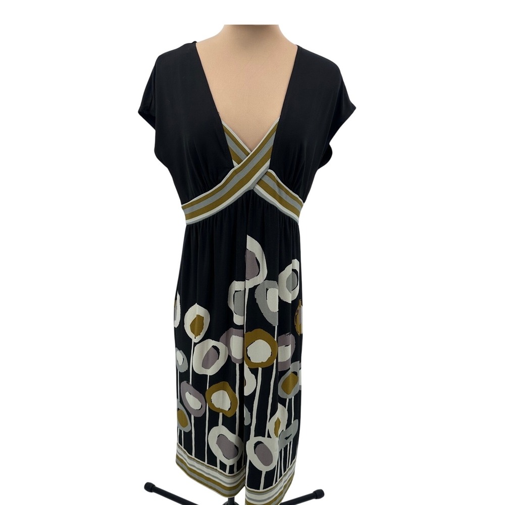 London  Times Floral Print Midi Dress V Neck Short Sleeve Size‎ 8